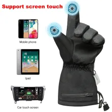 TENGOO 1 Pair Uniex Electric Heated Gloves Phone Tablet Touchable 7.4V DCharging Waterproof Winter Keep Warm for Outdoor Sports