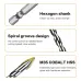 10PCS 6mm Hex Shank High-Strength Eccentric Twist Drill Bits Skewed Head 6mm Cutting Diameter for Tile/Glass/Metal/Wood/Plastic