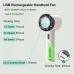 Portable Mini Handheld Ice Compress Fan USB Rechargeable 2200mAh Battery 3 Speed Settings Lightweight for Home Office Travel Outdoor