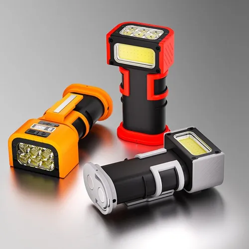 Portable Magnetic Waterproof Work Light Type-Rechargeable LEFlashlight with Digital Display, Rotating Lamp Head, Dual Magnets, and Hook for Auto Repair & Outdoor Use