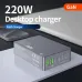 [GaN Tech]Bakeey WT-F8A 220W 6-Port USB PD Charger 2USB-A+4USB-C PD3.0/2.0 QC4.0+ SCP FCP AFC Apple2.4A Fast Charging Desktop Charging Station EU Plug US Plug for iPhone 16 15Pro 14 13 12 Pro Max for Xiaomi 15pro for Huawei for Samsung Galaxy Z Flip6