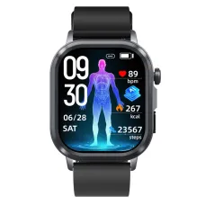 BlitzWolf HL7 1.95-inch AMOLED Display ECG AI-GPT LED Flashlight bluetooth Call Heart Rate Blood Pressure SpO2 Monitor Sleep Monitoring Body Composition Analysis Blood Glucose Assessment SOS Emergency Call Multi-sport Modes IP68 Waterproof Smart Watch