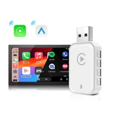 RHYTHM 2-in-1 Wireless CarPlay Android Auto Adapter Plug and Play OTA Update Compatible with 5GHz WiFi Fast Connection