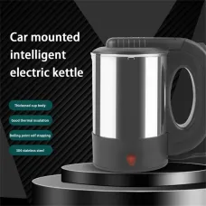Car Water Boiler 500ml 12V/24V Electric Kettle For Truck Truck Stainless Steel Car Coffee Mug Heated Water Cup Pot Bottle