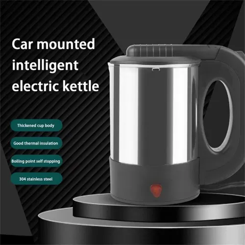 Car Water Boiler 500ml 12V/24V Electric Kettle For Truck Truck Stainless Steel Car Coffee Mug Heated Water Cup Pot Bottle