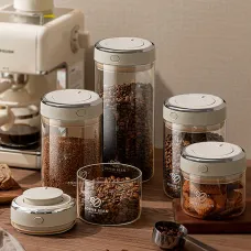 Vacuum Food Grade Coffee Bean Sealed Jar with Date Tracker Waking Bean Valve Storage Containers Widely Used for Grain Snack Sugar Tea