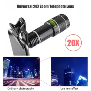IPRee 20X Telescope Zoom Lens Monocular Mobile Phone Camera Lens for Camping Hunting Sports
