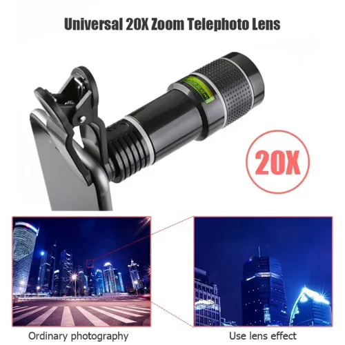 IPRee 20X Telescope Zoom Lens Monocular Mobile Phone Camera Lens for Camping Hunting Sports