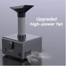 Soldering Fume Extractor 150W Filter Smoke Absorber Remover Activated Carbon Motor Speed 5200 RPM Multi Layer Filtration System Flexible Hose USB Type-C Port LED Light