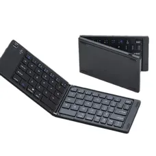 Two-Fold bluetooth Keyboard Magnetic Closure Portable Mini bluetooth Keyboard Rechargeable for Office Keyboard Laptop