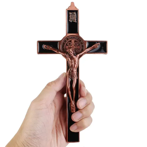3D Modeling Carving Cross Wall Decorations Metal Alloy JESUS Catholic Statue Prayer
