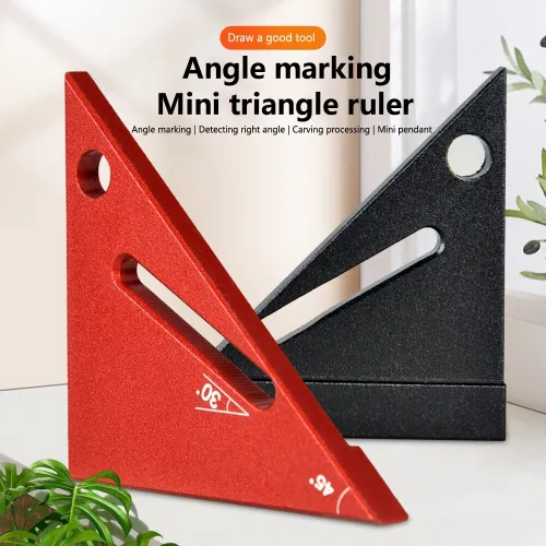 Mini Aluminum Alloy Woodworking Triangle Ruler Compact Mini Right Angle Measuring Tool Metal Angle Ruler In Inches