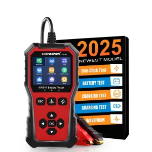 Konnwei KW341 6V 12V 24V Automotive Lead-Acid Battery Tester Analyzer for Cars Motorcycles Truck