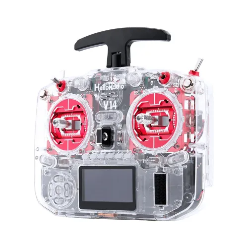 HelloradioSky V14 MAX/MAX R9 2.4GHz Transparent Built-in 1000mW ELRS/4IN1 CNC Metal RDC90 Gimbal Open Source EdgeTX Radio Transmitter OLED Screen for FPV Racing Drone