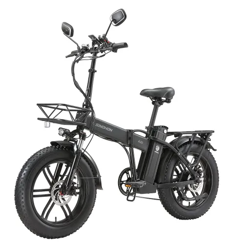 EDIRECT SINOHON A20 Electric Bike 48V 18AH 1000W Motor Recommended Top Speed 25KM/H 20inch 80-100KM Max Mileage 150KG Max Load Electric Bicycle