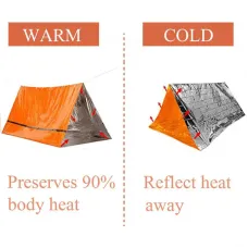 2 Person Emergency Shelter Bivy Survival Tent Kit Mylar Tube Tent Sleeping Bag Waterproof Outdoor SOThermal Blanket Reusable