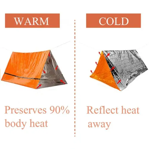 2 Person Emergency Shelter Bivy Survival Tent Kit Mylar Tube Tent Sleeping Bag Waterproof Outdoor SOThermal Blanket Reusable