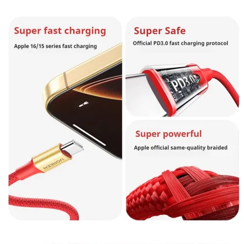 Ugreen US361 5A PD100W Type-C to Type-C Cable PD3.0 SCP Fast Charging Data Transmission Tinned Copper Core Line 1M Long for iPhone 16 16 Pro 15 15 Pro Max for Xiaomi MIX Flip2 for SAMSUNG for HUAWEI