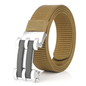 TUSH125cm Tactical Nylon Belt Adjustable Wear-resistant Lightweight Waist Belt Buckle Belt Casual Sports Belts for Outdoor