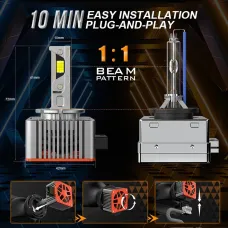 General Liang Pair 6000LM LED Car Headlights D Series With Decoding Integrated Headlight LED Lens Bulbs