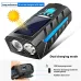 Bikight 4 in 1 Solar Bike Headlight 2400mAh Battery Power Bank 3 Light Modes Waterproof Bicycle Front Light with 130db Horn for MTB Bike Motorcycle Electric Vehicle
