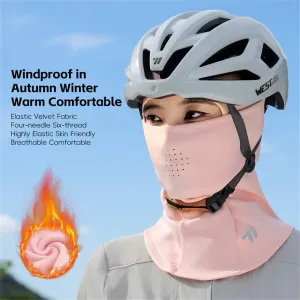 WESBIKING Winter Fleece-Lined Warm Headwear Windproof Cold-Resistant Headgear Breathable Face Mask Neck Head Cover Cycling for Helmet
