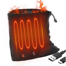 IPRee Polar Fleece Heated Neck Scarf with 3 Temperature Settings Type-Charging Electric Neck Warmer Thermal Neck Gaiter for Outdoor Winter Sports Cold Weather Gear