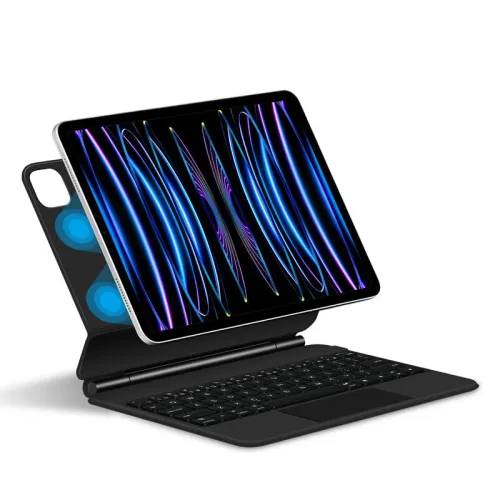 for iPad Air 11 M2 Multi-language Tablet Protective Keyboard Case with Touchpad Foldable Backlit Tablet Cover