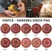 125mm 5 Inch Round Sandpaper 8 Hole Hook and Loop Sanding Discs for Wood Metal Polishing Rust Removal #60/80/100/120/150/180/240/320/400/600 Grits