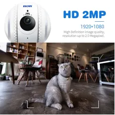 ESCAM QF011 2MP 1080P Smart Pet Robot Camera Baby Monitors Smart Home Presence Detection Remote APP Control Monitor Night Vision Two-way Intercom Preventing Collisions Cat Toy Ball Recgmesotion Tracking Camera Anti-theft Machine