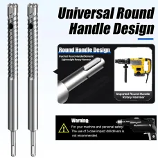 SDS Plus Rebar Cutting Drill Bit 8 Blade Tungsten Carbide Tip HRC60 Alloy Steel Body Titanium Coated Reinforced Concrete Cutting