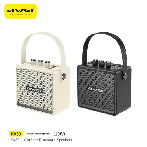 Awei KA30 Mini Stereo Speaker Wireless Bluetooth Speaker 78MM Speaker 1200mAh Large Battery TWS interconnection Support Bluetooth TF Card Type-C AUX USB Portable Speaker