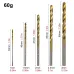 50PCS Titanium Plated Twist Drill Set 1-3mm Shank High Wear Resistance Small Drill Bits for Electric Drills and DIY Woodworking