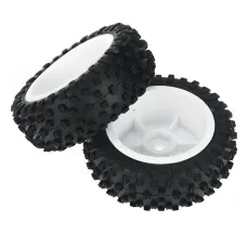 2PCS Wltoys 124008 1/12 RC Car Parts Front/Rear Tires Wheels Glued Vehicles Models Spare Accessories 2726/2727