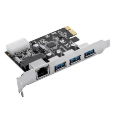 ORICO PCIe to USB3.0 and Gigabit Ethernet Expansion Card 5Gbps Data Transfer 2Gbps Network Wide Compatibility Driver Free Installation for Windows Linux