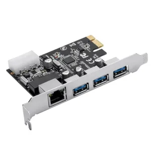 ORICO PCIe to USB3.0 and Gigabit Ethernet Expansion Card 5Gbps Data Transfer 2Gbps Network Wide Compatibility Driver Free Installation for Windows Linux