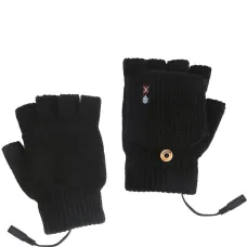 1 Pair USB Electric Heated Gloves Adjustable Temperature Half Finger Warmer Electric Thermal Winter Warm Gloves for Cycling Skiing