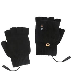 1 Pair USB Electric Heated Gloves Adjustable Temperature Half Finger Warmer Electric Thermal Winter Warm Gloves for Cycling Skiing