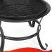 SINGLYFIRE 22 inch Fire Pit for Outside Outdoor Wood Burning Pit Steel Firepit Bowl BBQ Grill for Patio Camping Backyard
