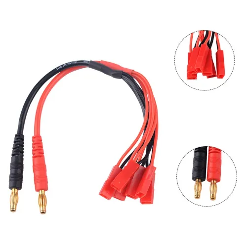 6 in 1 4mm Banana Bullet Plug JST/T-Plug Connector Parallel Adapter Charge Cable