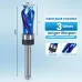 1/4 Inch 6.35mm Shank Nano Blue Coated Carbide Compression Flush Trim Router Bit Top and Bottom Bearing 1/2" Cutting Diameter for Woodworking Trimming and Slotting