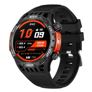 HT22 1.46inch HD Screen Flashlight Compass SOS Emergency Call 450mAh Battery bluetooth Call Heart Rate Blood Pressure Monitor Sleep Monitoring Breathe Training Multi-sport Modes 10M Waterproof Smart Watch