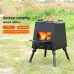 Xmund Portable Outdoor Camping Wood Stove Mini Folding Firewood Stove Detachable Wood Burner For Camping Picnic Backyard BBQ Supplies
