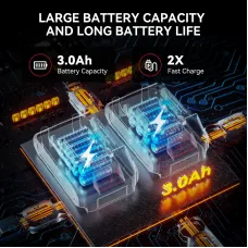 Andeman Cordless Pressure Washer with 2 x 3.0Ah Batteries, 800 PSI 1.5 GPM Portable Pressure Washer with 6 in 1 Nozzles, Power Washer for Cars, Fences, Driveways, Home, Patios