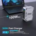 [GaN Tech] 300W 6-Port USB PD Charger 2USB-A+4USB-C PD3.0 Digital Display Fast Charging Desktop Charger Station for iPhone 17 17Pro 16 15 Pro Max 14 13 for MacBook Pro for Airpods for Apple Watch