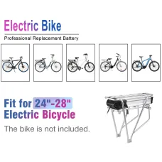 EU/USA Direct HANIWINNEHA074-03 48V 15Ah 720Wh Rear Rack E-Bike Battery - Powered by High-Quality 18650 Lithium-ion Cells | 30A BM| Waterproof | with Charger | Rear Taillight | Fits 48V 250W-800W Motor