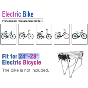 EU/USA Direct HANIWINNEHA074-03 48V 15Ah 720Wh Rear Rack E-Bike Battery - Powered by High-Quality 18650 Lithium-ion Cells | 30A BM| Waterproof | with Charger | Rear Taillight | Fits 48V 250W-800W Motor