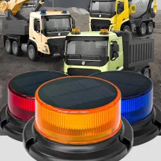 Solar Powered LED Warning Strobe Light Magnetic Base IP65 Waterproof Rechargeable for Emergency Safety