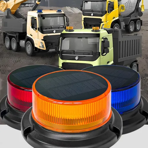 Solar Powered LED Warning Strobe Light Magnetic Base IP65 Waterproof Rechargeable for Emergency Safety