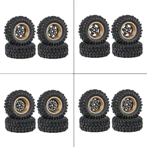 4PCS Upgraded Tires Carbon Fiber Wheel Rims for FMS SCX24 TRX4M 1/18 RC Cars Vehicles Models Spare Parts Accessories